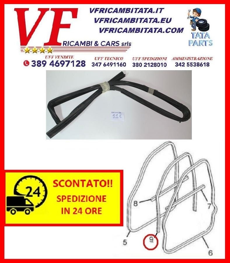 INDICA - INDIGO : GUARNIZIONE VETRO SCENDENTE - COD-A0054 - COD-AF0039