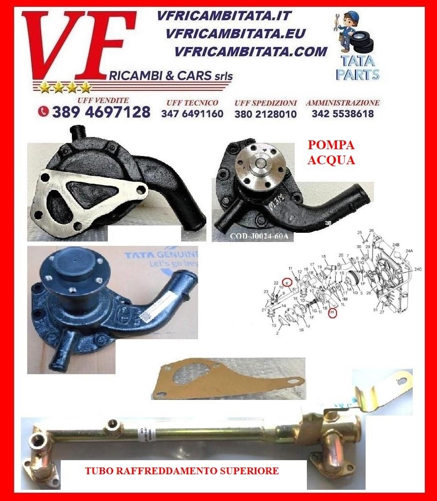 SAFARI - TELCOLINE - XENON : POMPA ACQUA - TUBO - 3.0 DICOR - COD-J0024-TRV26