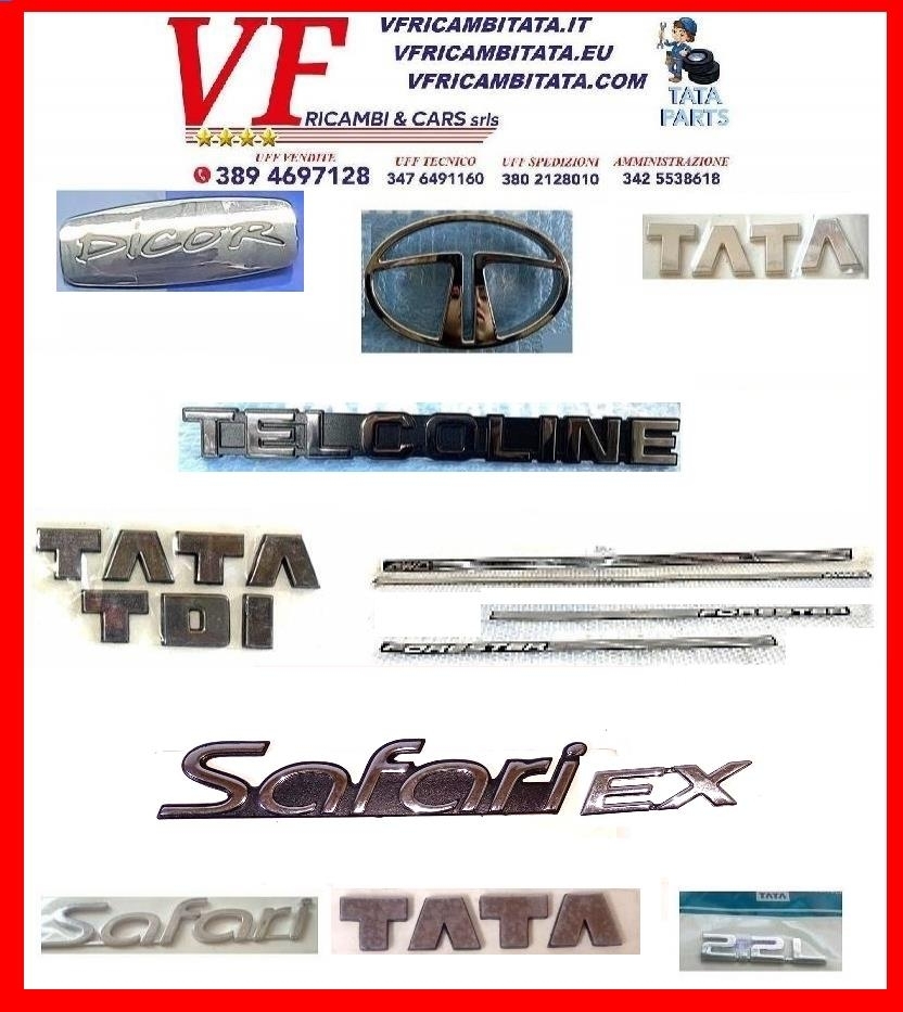 SAFARI - TELCOLINE - XENON : LOGO TATA - ADESIVI IN RILIEVO - COD-R0045-13B