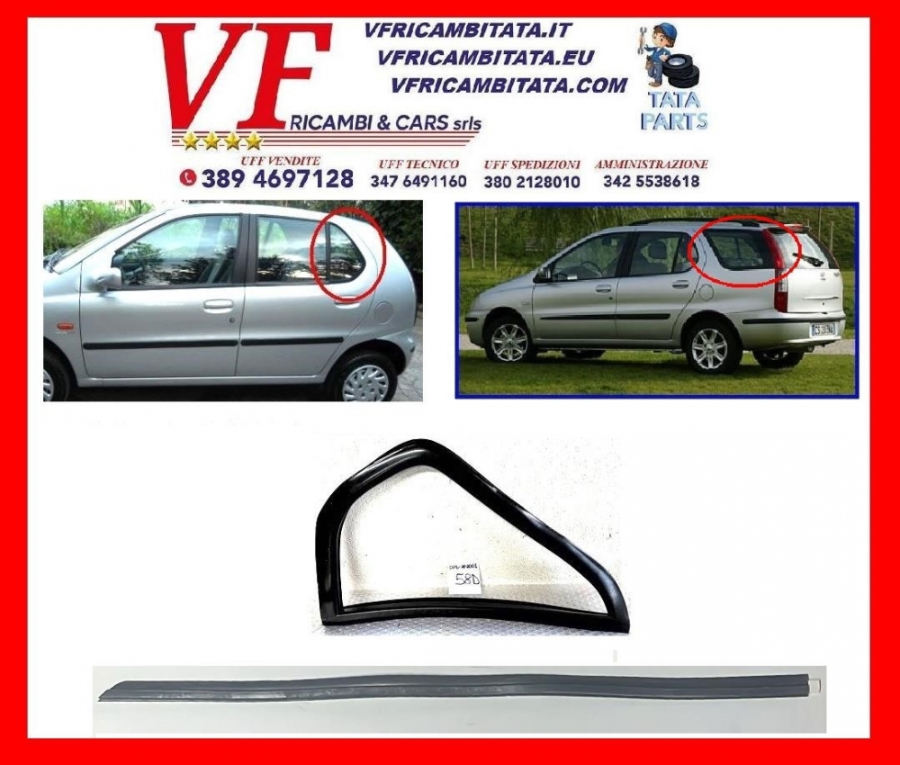INDICA - INDIGO : GUARNIZIONE VETRO FISSO POST. - COD-R0037-11E - COD-AF0061-58D