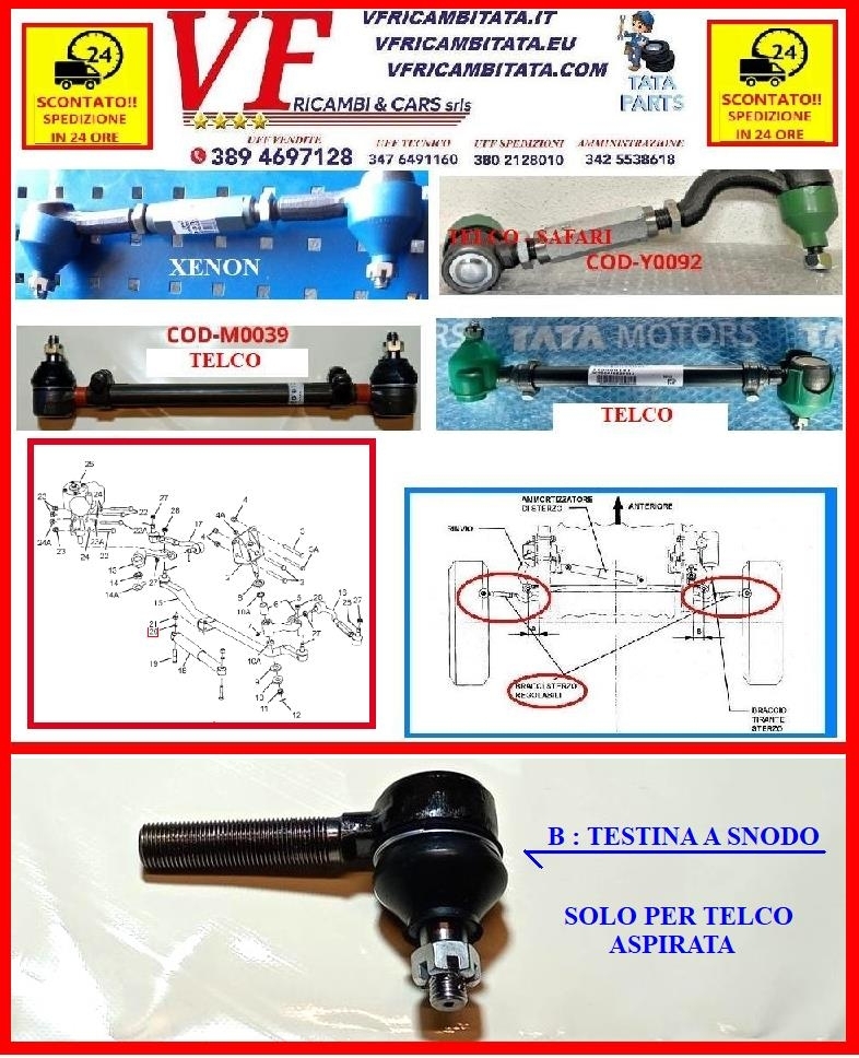 SAFARI - TELCOLINE - XENON : BRACCETTO TIRANTE STERZO - COD-M0055-TRV15