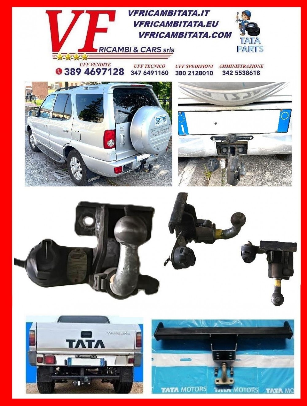 SAFARI - TELCOLINE - XENON : BARRA TRAINO - GANCIO TRAINO - COD3091