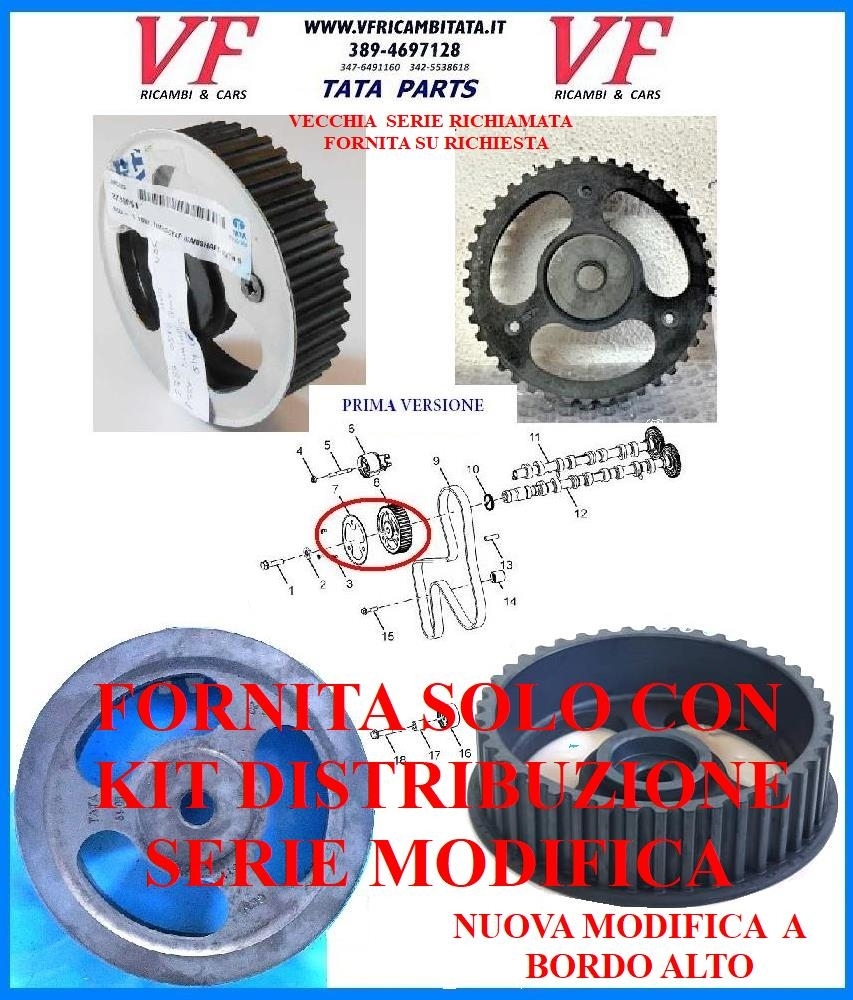 SAFARI - TELCOLINE - XENON : 2 - DISTRIBUZIONE 2.2 DICOR - 2.0 TD - PULEGGIA ALBERO CAMMES SERIE PREMODIFICA - COD-AE0019-TRV19