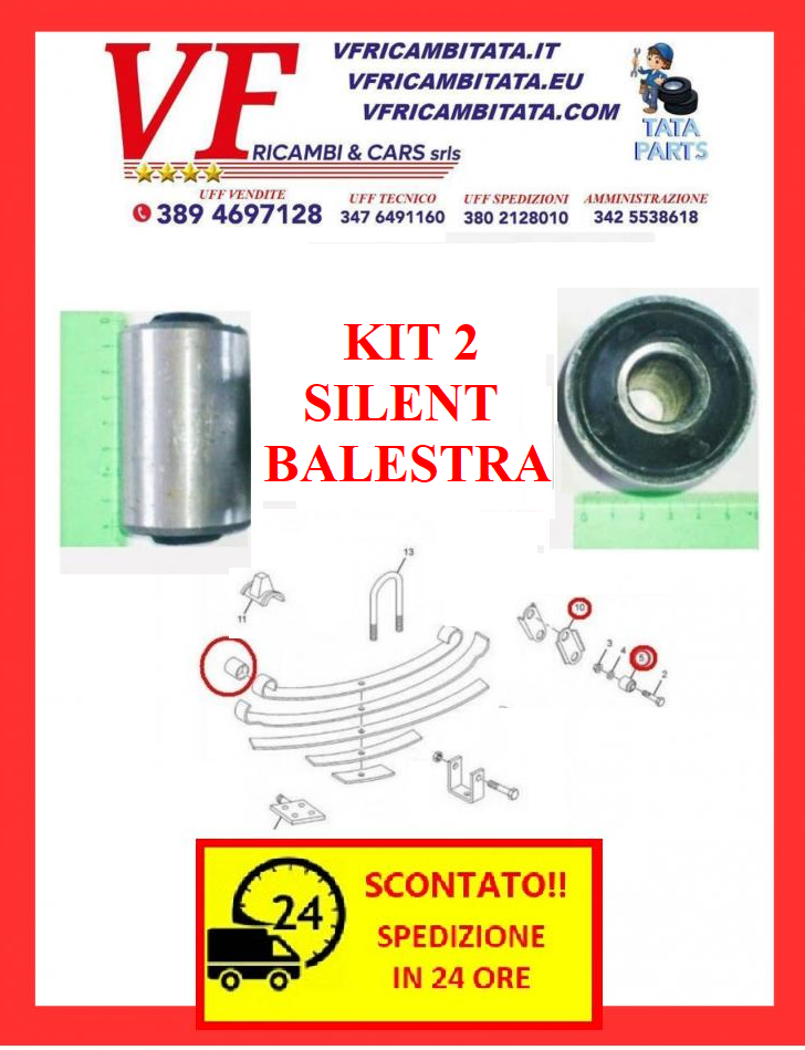 SAFARI - TELCOLINE - XENON : BALESTRA - SILENT BLOCK - COD-P0017-TRV12 - RICAMBIO CON SPEDIZIONE IN 24 ORE