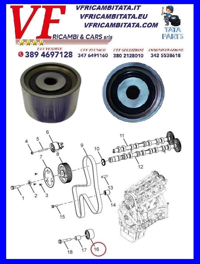 SAFARI - TELCOLINE - XENON : A - DISTRIBUZIONE 2.2 DICOR - CUSCINETTO DI RINVIO SERIE MODIFICA - COD-A0097-TRV19