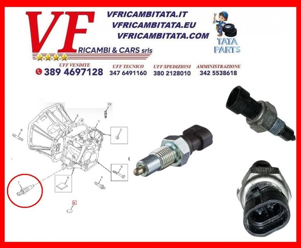 TATA VISTA : INTERRUTTORE RETROMARCIA COD-BH0023-TRV3